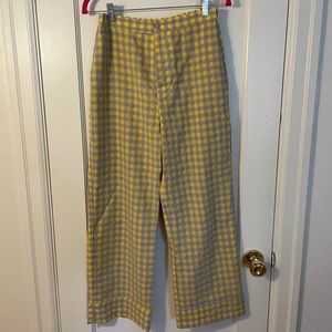 Find Me Now lilac & butter yellow checkered trousers